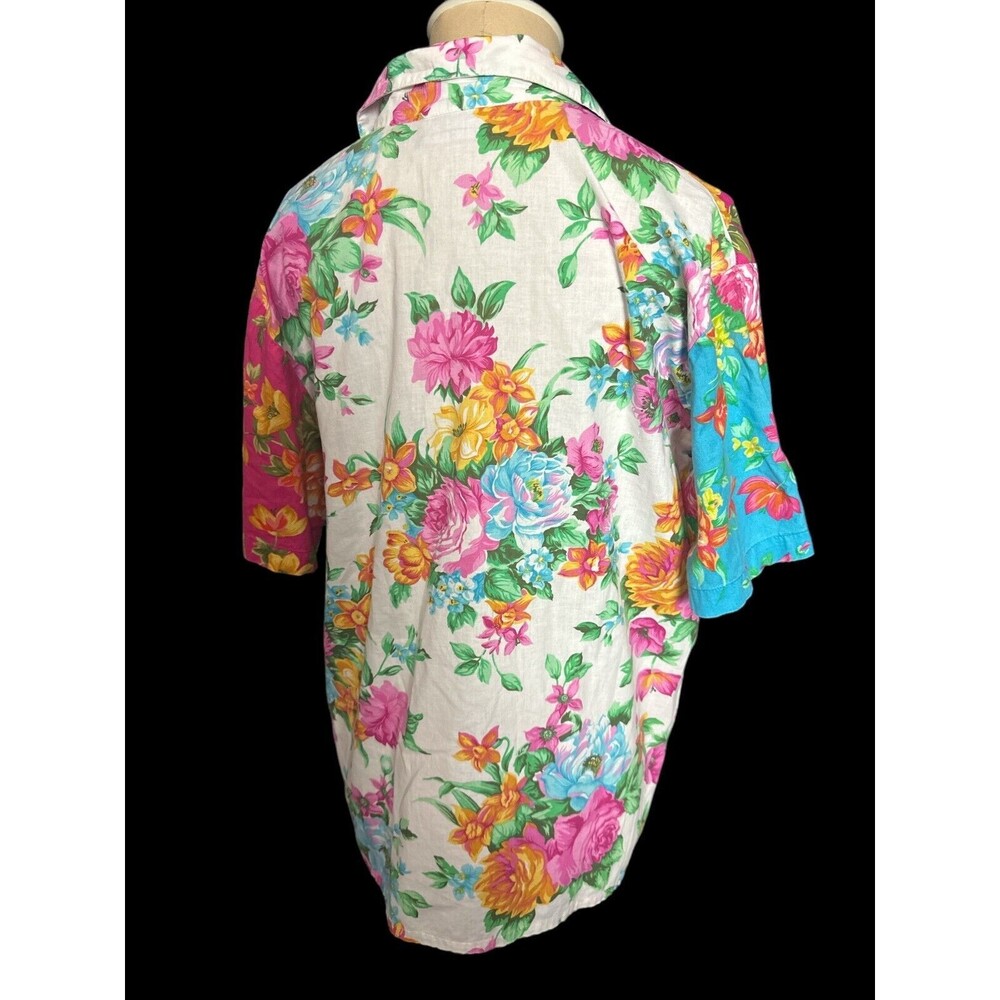 Karen Kane Cotton Floral Tropical blouse Made in USA Size 10 - Picture 4 of 5